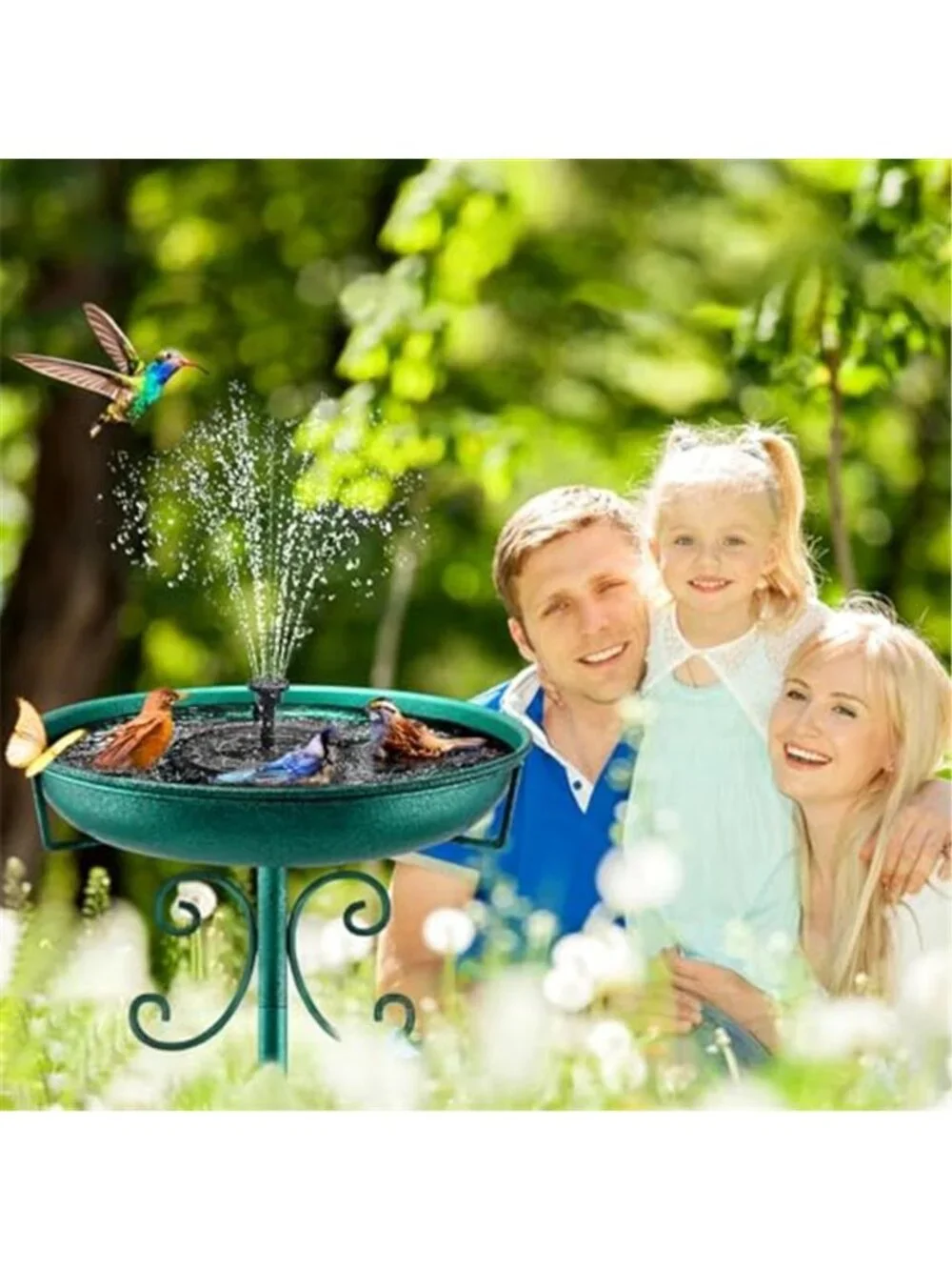 New 35In Metal Bird Bath for Outside, Vintage Freestanding Birdbaths